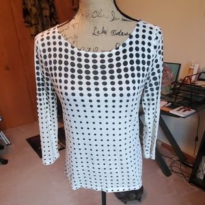 J.CREW size Small cream/black dotted shirt